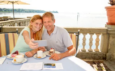 Kaffeepause auf der Schweizer Seen-Radtour
