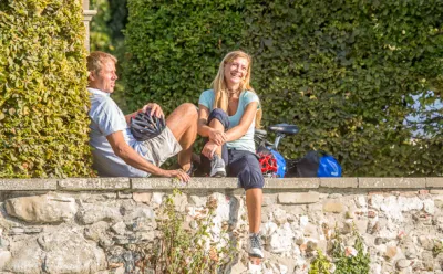Pause auf der Radreise vom Bodensee zum Königssee