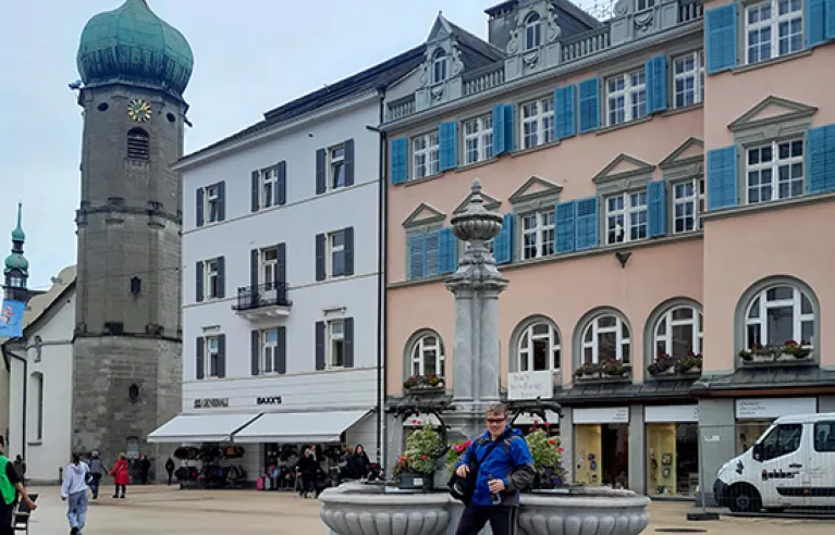 Brunnen und Seekapelle in Bregenz