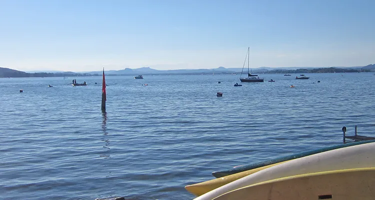 Blick vom Campingplatz Sandseele, Insel Reichenau